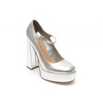 Pantofi EPICA argintii, R100, din piele ecologica