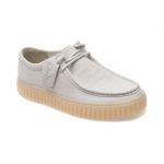 Mocasini casual CLARKS albi, TORHLO, din piele naturala