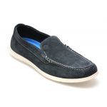 Mocasini CLARKS bleumarin, FLEXWAY STEP, din piele intoarsa