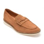 Mocasini CLARKS maro, ATTICUS LT SLIP, din piele intoarsa