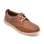 Mocasini CLARKS maro, FLEXWAY LACE, din piele naturala