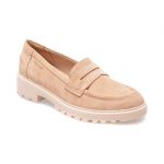 Mocasini GEOX nude, J3620C, din piele intoarsa