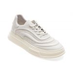 Pantofi casual BITE THE BULLET albi, ES329, din piele naturala
