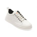 Pantofi casual BITE THE BULLET albi, K910, din piele ecologica