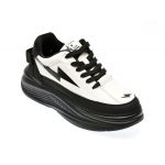 Pantofi casual FASHION negri, 6518, din piele ecologica