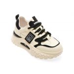 Pantofi casual FLAVIA PASSINI alb-negru, 23015, din piele naturala