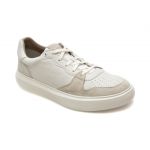 Pantofi casual GEOX albi, U455WB, din piele naturala