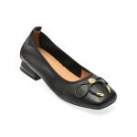 Balerini casual IMAGE negri, D2023, din piele naturala