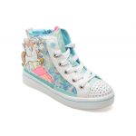 Ghete casual SKECHERS albastre, TWI-LITES 2.0, din piele ecologica