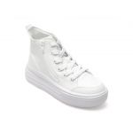 Ghete casual SKECHERS albe, HYPERLIFT, din material textil