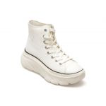 Ghete SKECHERS albe, FUNKY STREET, din material textil
