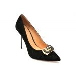 Pantofi eleganti EPICA negri, 6415, din piele intoarsa