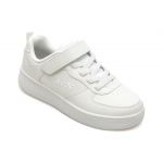 Pantofi SKECHERS albi, SPORT COURT 92, din piele ecologica