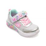 Pantofi SKECHERS argintii, MY DREAMERS, din material textil