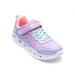 Pantofi SKECHERS mov, HEART LIGHTS, din material textil