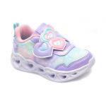 Pantofi SKECHERS mov, HEART LIGHTS, din material textil