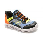 Pantofi SKECHERS negri, FLEX GLIDE, din piele ecologica