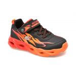 Pantofi SKECHERS negri, THERMO-FLASH, din piele ecologica