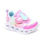 Pantofi SKECHERS roz, HEART LIGHTS, din material textil