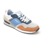 Pantofi sport PEPE JEANS albastri, LONDON ONE VINTED,  din material textil