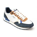 Pantofi sport PEPE JEANS albi, BRIT MIX,  din material textil