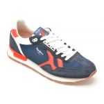 Pantofi sport PEPE JEANS bleumarin, BRIT RETRO,  din piele intoarsa