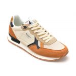 Pantofi sport PEPE JEANS maro, BRIT MIX,  din material textil