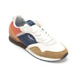 Pantofi sport PEPE JEANS maro, LONDON CLASS,  din material textil