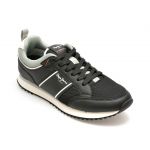 Pantofi sport PEPE JEANS negri, DUBLIN BRAND,  din piele ecologica