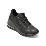 Pantofi sport SKECHERS negri, MILLION AIR, din piele ecologica