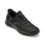 Pantofi sport SKECHERS negri, SUMMITS, din material textil