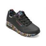 Pantofi sport SKECHERS negri, UNO, din piele ecologica