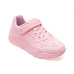 Pantofi sport SKECHERS roz, UNO LITE, din piele ecologica