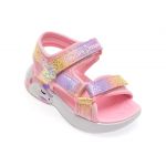 Sandale casual SKECHERS roz, 302682N, din material textil