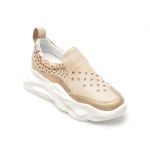 Pantofi BAM bej, 282502, din piele naturala