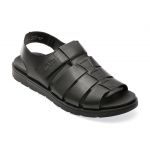 Sandale casual RIEKER negre, 24262, din piele naturala