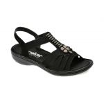 Sandale casual RIEKER negre, 60806, din piele ecologica