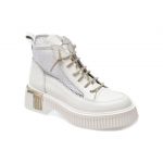 Ghete casual GRYXX albe, 562206, din piele naturala