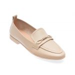 Mocasini casual IMAGE albi, 07130D, din piele naturala