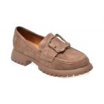 Mocasini casual IMAGE gri, V856C15, din piele intoarsa