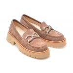 Mocasini GRYXX nude, V102C11, din piele intoarsa