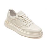 Pantofi casual EPICA albi, D3513, din piele naturala
