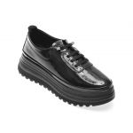 Pantofi casual EPICA negri, 387375, din piele naturala lacuita