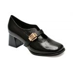 Pantofi casual EPICA negri, 583364, din piele naturala lacuita