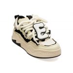 Pantofi casual FLAVIA PASSINI alb-negru, 3573, din piele naturala
