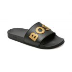 Papuci casual BOSS negri, 8241, din pvc