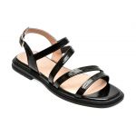 Sandale casual EPICA negre, 5572400, din piele naturala lacuita