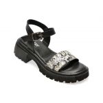 Sandale casual GRYXX negre, 558173, din piele naturala