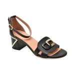 Sandale casual IMAGE negre, 603076, din piele naturala