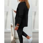 Costum Cu Pantalon Elegant, Monocolor Estrena, Negru
